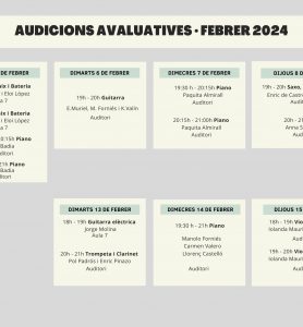 Audicions Avaluatives · Febrer 2024