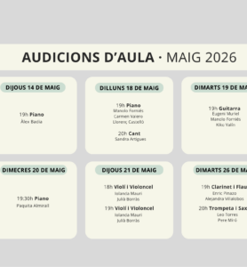 Avaluacions · Maig 2026